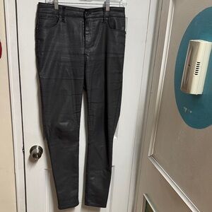 White House Black Market Women's Sleek Black Skinny vegan leather look and feel